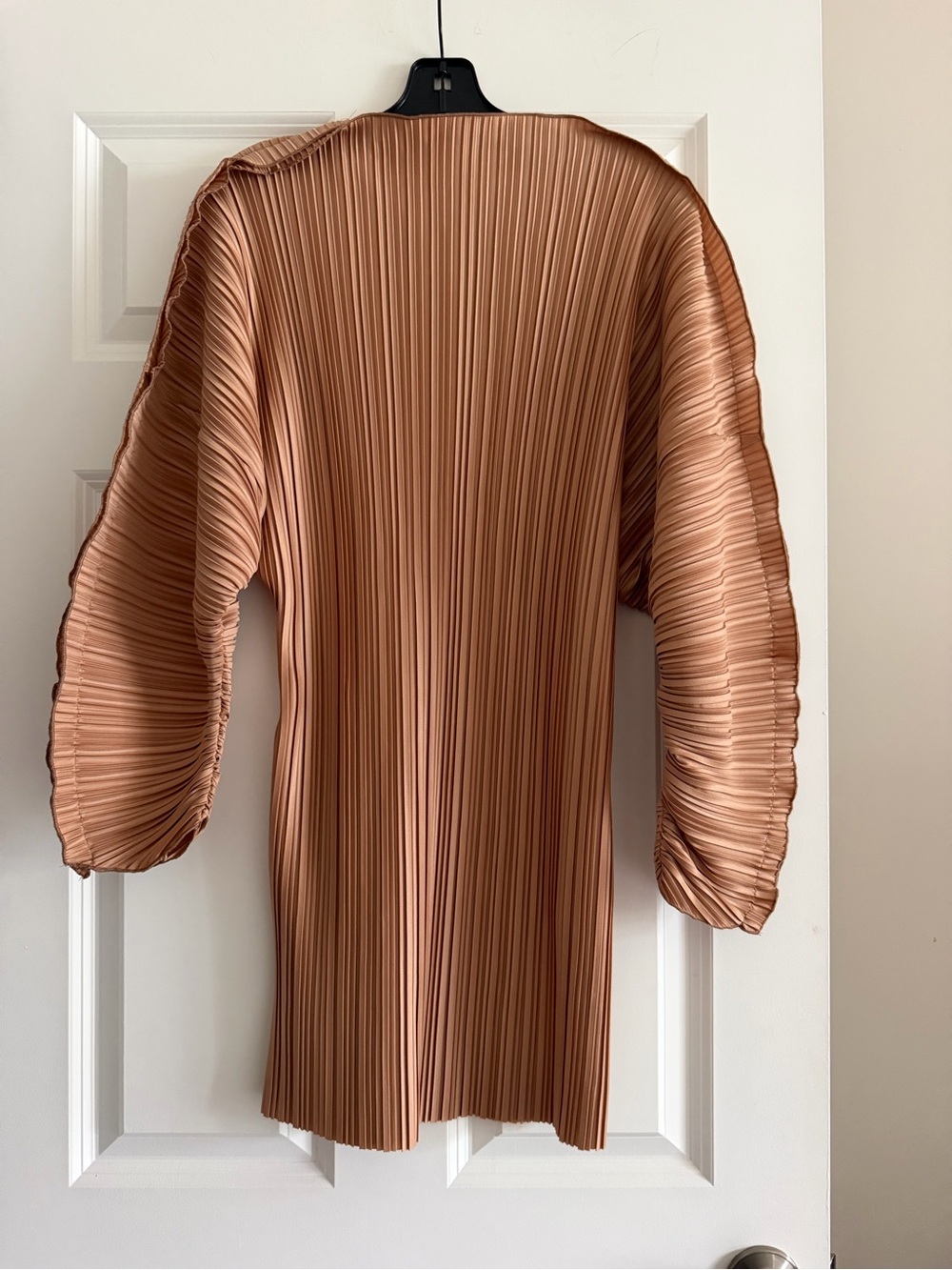 ASOS Pleated Mini Dress in Copper Tan